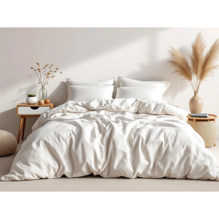 White Linen Pillowcase with Ruffles | Premium Crisp Linen Bedding