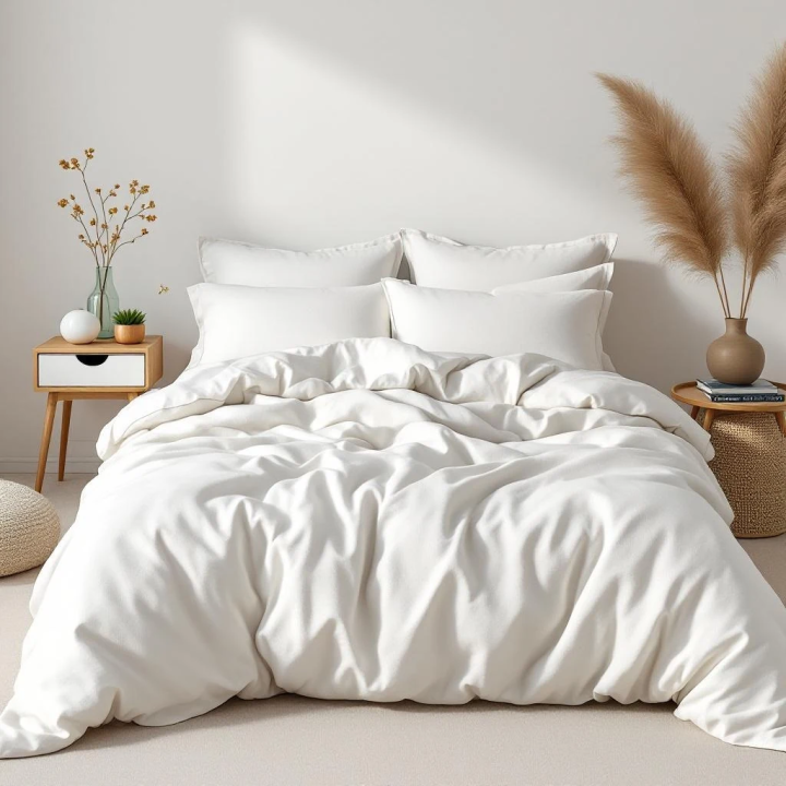 White Linen Pillowcase with Ruffles | Premium Crisp Linen Bedding