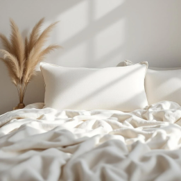White Linen Housewife Pillowcase | Premium Crisp Linen Bedding