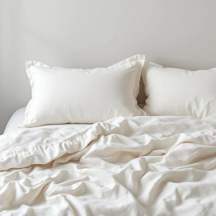 White Linen Pillowcase with Ruffles | Premium Crisp Linen Bedding