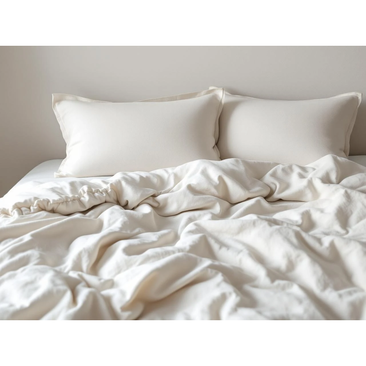White Linen Pillowcase with Ruffles | Premium Crisp Linen Bedding