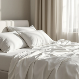 White Linen Fitted Sheet | Premium Crisp Linen Bedding