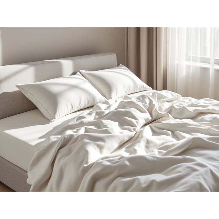 White Linen Fitted Sheet | Premium Crisp Linen Bedding