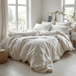 White Linen Duvet Cover | Premium Crisp Linen Bedding