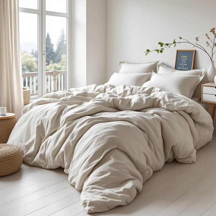 White Linen Duvet Cover | Premium Crisp Linen Bedding