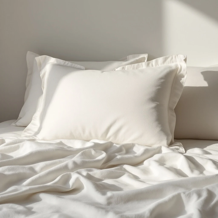 White Linen Frilled Pillowcase | Premium Crisp Linen Bedding