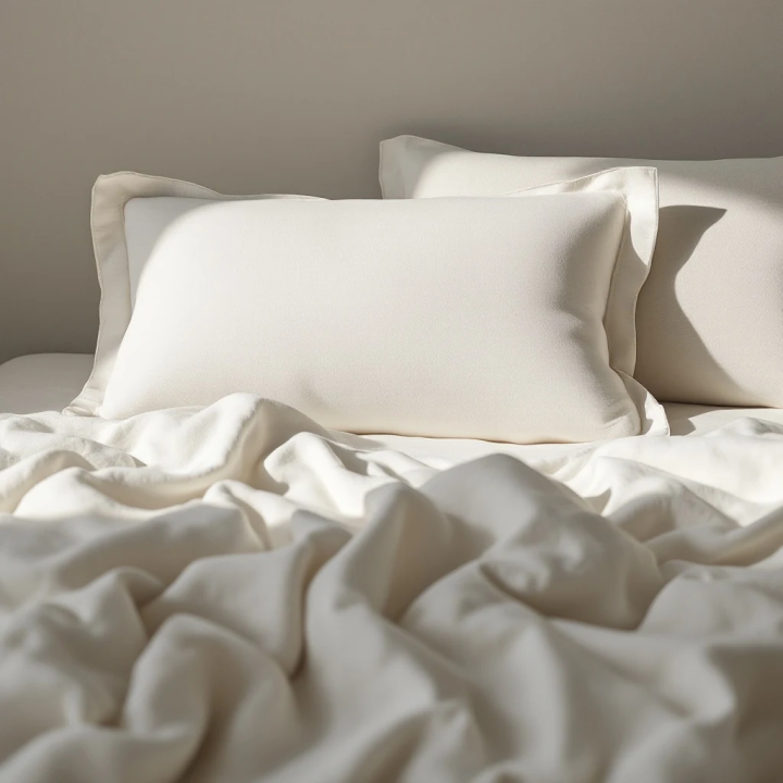 White Linen Frilled Pillowcase | Premium Crisp Linen Bedding